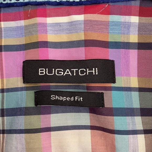Bugatchi Mens Shaped Fit‎ Long Sleeve Button Up Shirt Plaid Size Small - Picture 4 of 6